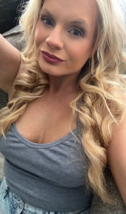 Strappy Back Ribbed Knit Tank Top in Heather Grey - Rhett and Grace Co.