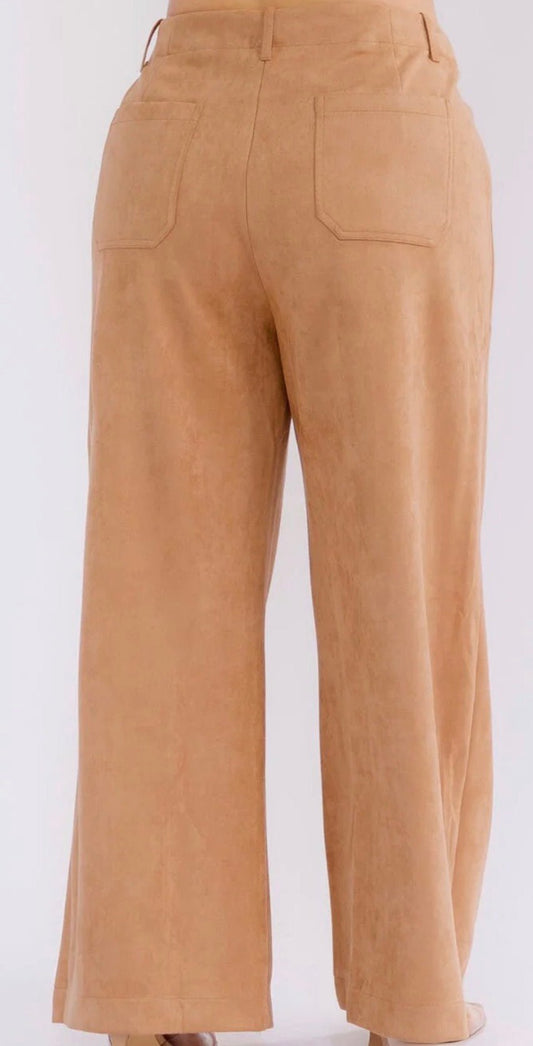 The Savannah Suede Wide - Leg Trousers - Rhett and Grace Co.