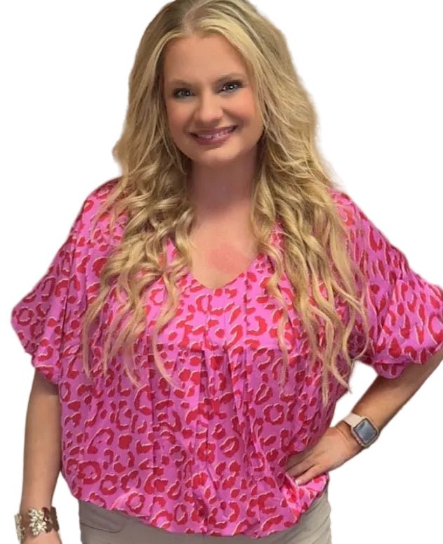 Bold & Beautiful Pink Leopard Top (Plus Size) - Rhett and Grace Co.