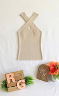 The Luxe Ribbed Criss - Cross Halter – Cream - Rhett and Grace Co.