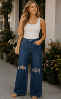 Delta Dawn Wide-Leg Jeans - Rhett and Grace Boutique