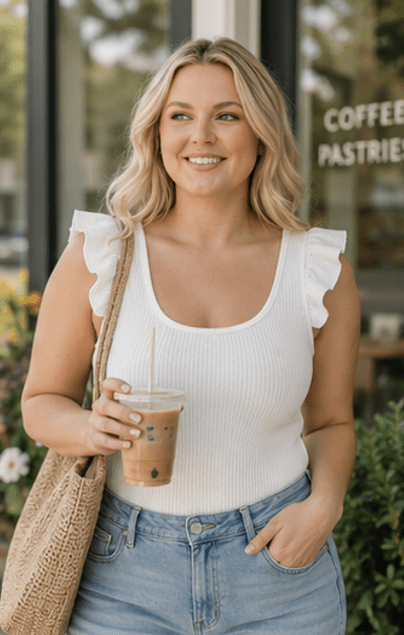 “Grace Upon Grace” Ruffle Bodysuit (Plus Size) - Rhett and Grace Boutique