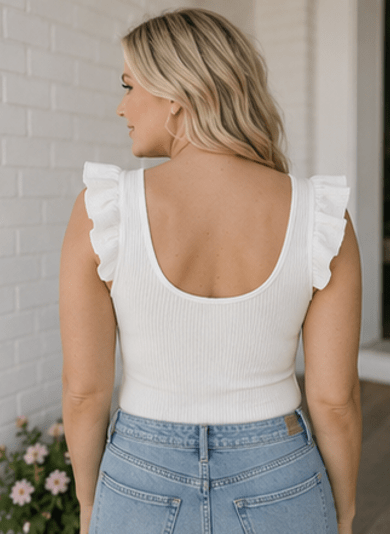 “Grace Upon Grace” Ruffle Bodysuit (Plus Size) - Rhett and Grace Boutique