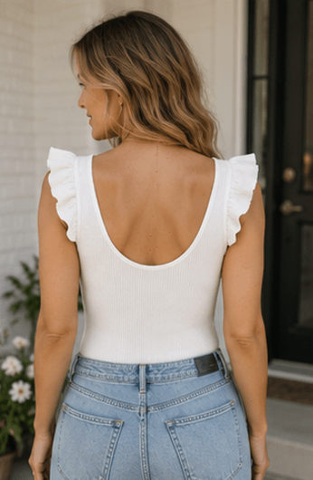 “Grace Upon Grace” Ruffle Bodysuit - Rhett and Grace Boutique