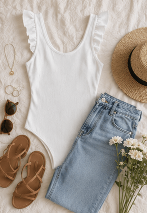 “Grace Upon Grace” Ruffle Bodysuit - Rhett and Grace Boutique