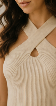 The Magnolia Criss-Cross Halter – Cream