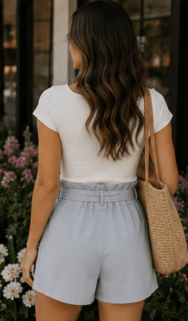Sweet Magnolia High-Waisted Tie Shorts - Rhett and Grace Boutique