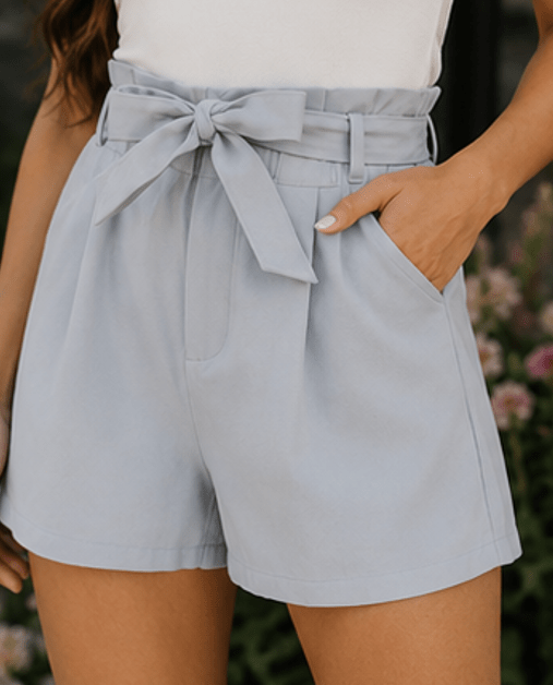 Sweet Magnolia High-Waisted Tie Shorts - Rhett and Grace Boutique