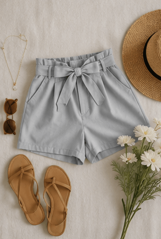 Sweet Magnolia High-Waisted Tie Shorts - Rhett and Grace Boutique