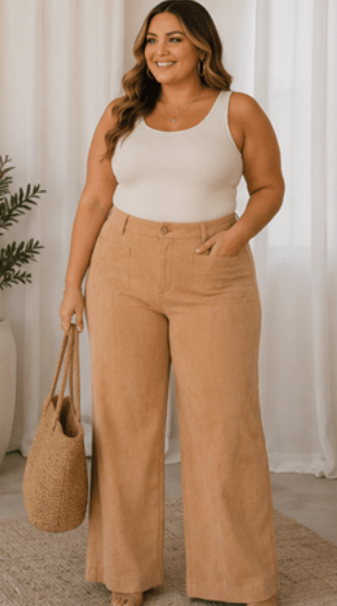 The Savannah Suede Wide-Leg Trousers - Rhett and Grace Boutique