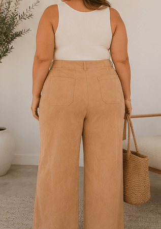 The Savannah Suede Wide-Leg Trousers - Rhett and Grace Boutique